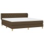 vidaXL Boxspringbett mit Matratze Dunkelbraun 160x200 cm Stoff vidaXL Boxspringbett mit Matratze Dunkelbraun 160x200 cm Stoff