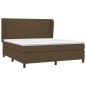 vidaXL Boxspringbett mit Matratze Dunkelbraun 160x200 cm Stoff vidaXL Boxspringbett mit Matratze Dunkelbraun 160x200 cm Stoff
