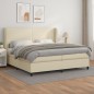 vidaXL Boxspringbett mit Matratze Creme 200x200 cm Kunstleder vidaXL Boxspringbett mit Matratze Creme 200x200 cm Kunstleder