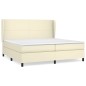 vidaXL Boxspringbett mit Matratze Creme 200x200 cm Kunstleder vidaXL Boxspringbett mit Matratze Creme 200x200 cm Kunstleder