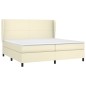 vidaXL Boxspringbett mit Matratze Creme 200x200 cm Kunstleder vidaXL Boxspringbett mit Matratze Creme 200x200 cm Kunstleder