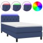 vidaXL Boxspringbett mit Matratze & LED Blau 80x200 cm Stoff vidaXL Boxspringbett mit Matratze & LED Blau 80x200 cm Stoff