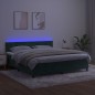 vidaXL Boxspringbett mit Matratze & LED Dunkelgrün 160x200 cm Samt vidaXL Boxspringbett mit Matratze & LED Dunkelgrün 160x200 cm Samt