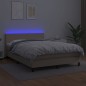 vidaXL Boxspringbett mit Matratze & LED Cappuccino-Braun 140x200cm vidaXL Boxspringbett mit Matratze & LED Cappuccino-Braun 140x200cm