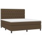 vidaXL Boxspringbett mit Matratze & LED Dunkelbraun 160x200 cm Stoff vidaXL Boxspringbett mit Matratze & LED Dunkelbraun 160x200 cm Stoff