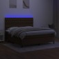 vidaXL Boxspringbett mit Matratze & LED Dunkelbraun 160x200 cm Stoff vidaXL Boxspringbett mit Matratze & LED Dunkelbraun 160x200 cm Stoff