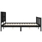 Massivholzbett mit Kopfteil Schwarz 160x200 cm Massivholzbett mit Kopfteil Schwarz 160x200 cm
