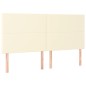 vidaXL Boxspringbett mit Matratze Creme 200x200 cm Kunstleder vidaXL Boxspringbett mit Matratze Creme 200x200 cm Kunstleder