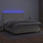 vidaXL Boxspringbett mit Matratze & LED Creme 180x200 cm Kunstleder vidaXL Boxspringbett mit Matratze & LED Creme 180x200 cm Kunstleder