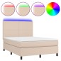 vidaXL Boxspringbett mit Matratze & LED Cappuccino-Braun 140x200cm vidaXL Boxspringbett mit Matratze & LED Cappuccino-Braun 140x200cm