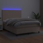 vidaXL Boxspringbett mit Matratze & LED Cappuccino-Braun 140x200cm vidaXL Boxspringbett mit Matratze & LED Cappuccino-Braun 140x200cm
