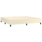 vidaXL Boxspringbett mit Matratze & LED Creme 200x200 cm Kunstleder vidaXL Boxspringbett mit Matratze & LED Creme 200x200 cm Kunstleder