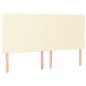vidaXL Boxspringbett mit Matratze & LED Creme 200x200 cm Kunstleder vidaXL Boxspringbett mit Matratze & LED Creme 200x200 cm Kunstleder