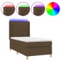 vidaXL Boxspringbett mit Matratze & LED Dunkelbraun 80x200 cm Stoff vidaXL Boxspringbett mit Matratze & LED Dunkelbraun 80x200 cm Stoff