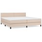 vidaXL Boxspringbett Matratze Cappuccino-Braun 200x200cm Kunstleder vidaXL Boxspringbett Matratze Cappuccino-Braun 200x200cm Kunstleder