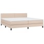 vidaXL Boxspringbett Matratze Cappuccino-Braun 200x200cm Kunstleder vidaXL Boxspringbett Matratze Cappuccino-Braun 200x200cm Kunstleder