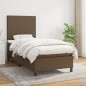 vidaXL Boxspringbett mit Matratze Dunkelbraun 80x200 cm Stoff vidaXL Boxspringbett mit Matratze Dunkelbraun 80x200 cm Stoff