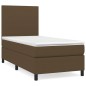 vidaXL Boxspringbett mit Matratze Dunkelbraun 80x200 cm Stoff vidaXL Boxspringbett mit Matratze Dunkelbraun 80x200 cm Stoff