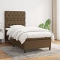 vidaXL Boxspringbett mit Matratze Dunkelbraun 80x200 cm Stoff vidaXL Boxspringbett mit Matratze Dunkelbraun 80x200 cm Stoff