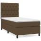 vidaXL Boxspringbett mit Matratze Dunkelbraun 80x200 cm Stoff vidaXL Boxspringbett mit Matratze Dunkelbraun 80x200 cm Stoff