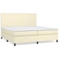 vidaXL Boxspringbett mit Matratze Creme 200x200 cm Kunstleder vidaXL Boxspringbett mit Matratze Creme 200x200 cm Kunstleder