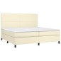 vidaXL Boxspringbett mit Matratze Creme 200x200 cm Kunstleder vidaXL Boxspringbett mit Matratze Creme 200x200 cm Kunstleder