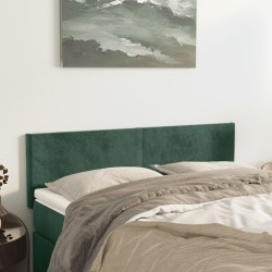 vidaXL Kopfteile 2 Stk. Dunkelgrün 72x5x78/88 cm Samt