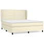 vidaXL Boxspringbett mit Matratze Creme 180x200 cm Kunstleder vidaXL Boxspringbett mit Matratze Creme 180x200 cm Kunstleder