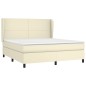 vidaXL Boxspringbett mit Matratze Creme 180x200 cm Kunstleder vidaXL Boxspringbett mit Matratze Creme 180x200 cm Kunstleder