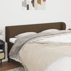 vidaXL Kopfteil mit Ohren Dunkelbraun 163x23x78/88 cm Stoff