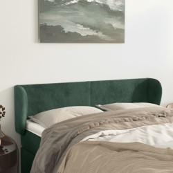 vidaXL Kopfteil mit Ohren Dunkelgrün 147x23x78/88 cm Samt