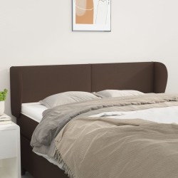 vidaXL Kopfteil mit Ohren Braun 147x23x78/88 cm Kunstleder