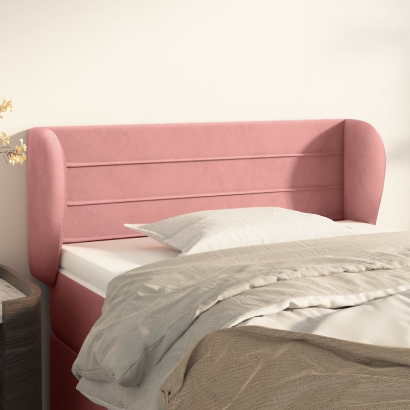 vidaXL Kopfteil mit Ohren Rosa 93x23x78/88 cm Samt vidaXL Kopfteil mit Ohren Rosa 93x23x78/88 cm Samt