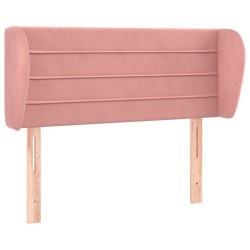 vidaXL Kopfteil mit Ohren Rosa 93x23x78/88 cm Samt