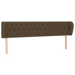 vidaXL Kopfteil mit Ohren Dunkelbraun 203x23x78/88 cm Stoff