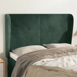 vidaXL Kopfteil mit Ohren Dunkelgrün 147x23x118/128 cm Samt