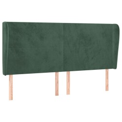 vidaXL Kopfteil mit Ohren Dunkelgrün 163x23x118/128 cm Samt