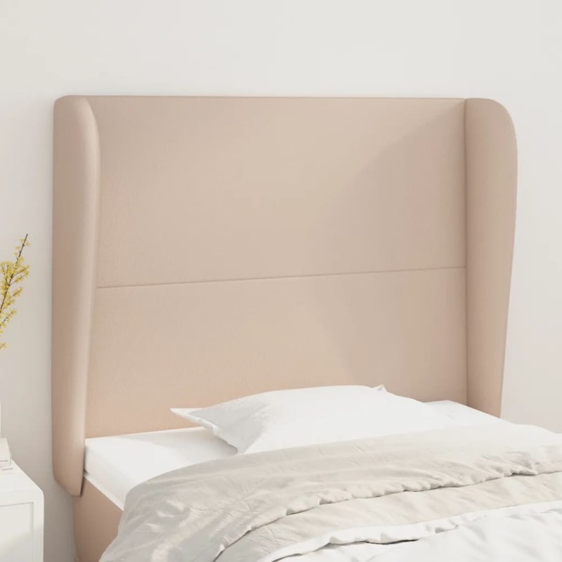 vidaXL Kopfteil mit Ohren Cappuccino-Braun 103x23x118/128cm Kunstleder
