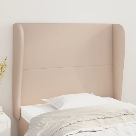 vidaXL Kopfteil mit Ohren Cappuccino-Braun 103x23x118/128cm Kunstleder