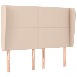 vidaXL Kopfteil mit Ohren Cappuccino-Braun 147x23x118/128cm Kunstleder