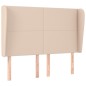vidaXL Kopfteil mit Ohren Cappuccino-Braun 147x23x118/128cm Kunstleder