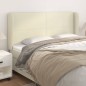 vidaXL Kopfteil mit Ohren Creme 203x23x118/128 cm Kunstleder