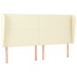 vidaXL Kopfteil mit Ohren Creme 203x23x118/128 cm Kunstleder