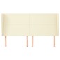 vidaXL Kopfteil mit Ohren Creme 203x23x118/128 cm Kunstleder