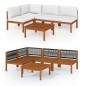 5-tlg. Garten-Lounge-Set mit Kissen Cremeweiß Massivholz Akazie 5-tlg. Garten-Lounge-Set mit Kissen Cremeweiß Massivholz Akazie