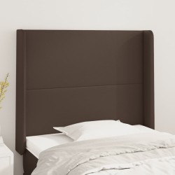 vidaXL Kopfteil mit Ohren Braun 93x16x118/128 cm Kunstleder