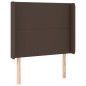vidaXL Kopfteil mit Ohren Braun 93x16x118/128 cm Kunstleder