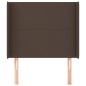 vidaXL Kopfteil mit Ohren Braun 93x16x118/128 cm Kunstleder
