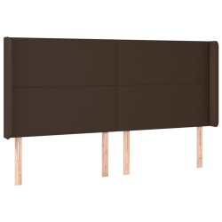 vidaXL Kopfteil mit Ohren Braun 183x16x118/128 cm Kunstleder