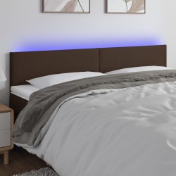 vidaXL LED Kopfteil Braun 180x5x78/88 cm Kunstleder